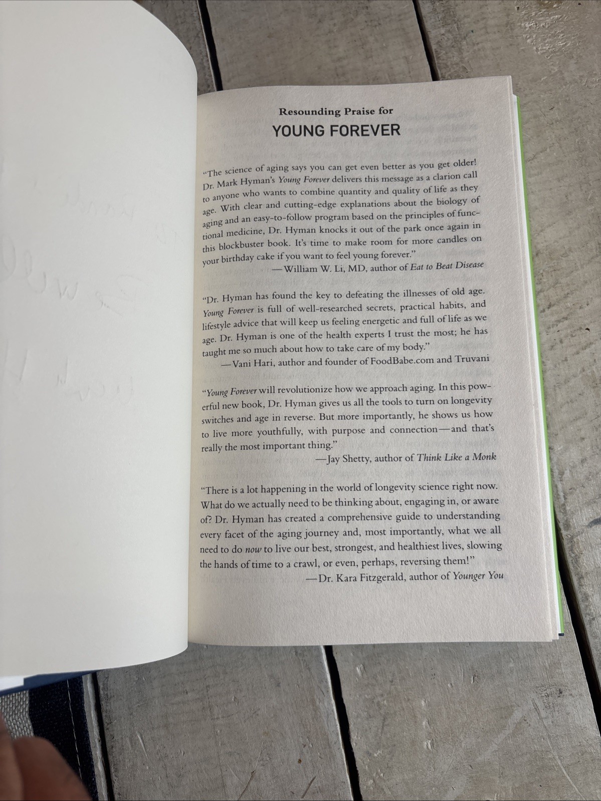 Young Forever SIGNED Dr Mark Hyman Longevity Health Hardcover Autographed