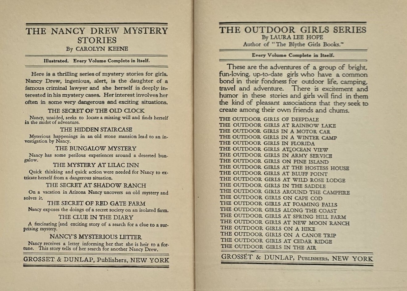 Nancy Drew The HIDDEN STAIRCASE Carolyn Keene 1930 w/ 14 pages of Ads