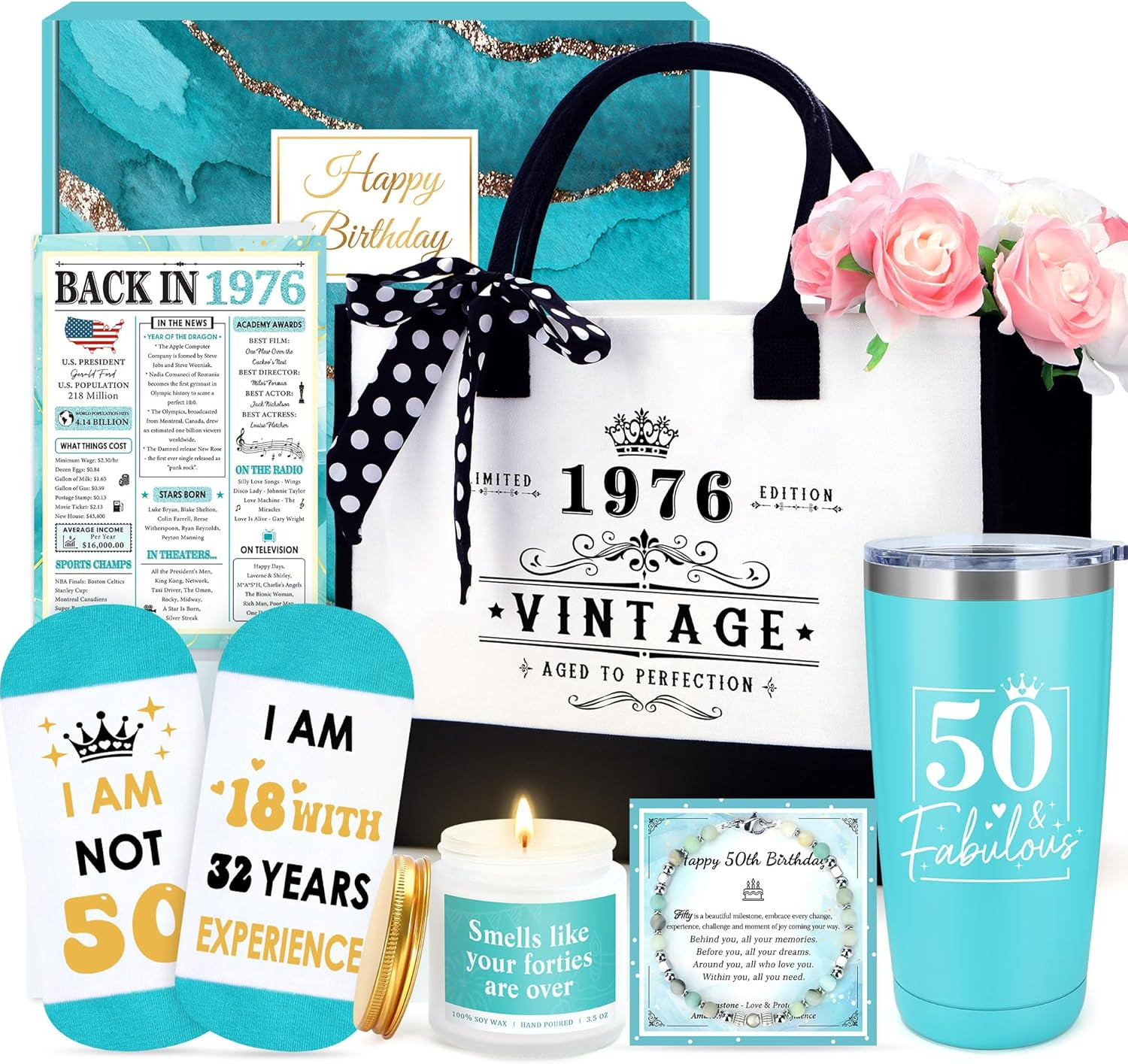 50th Birthday Gifts for Her 50 Year Old Gifts for Women Turning 50 and Fabulous