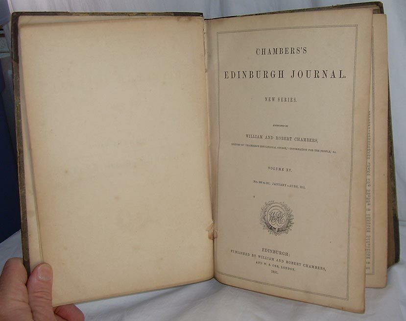 Chambers’s Edinburgh Journal 1851 Bound Issues William & Robert Chambers