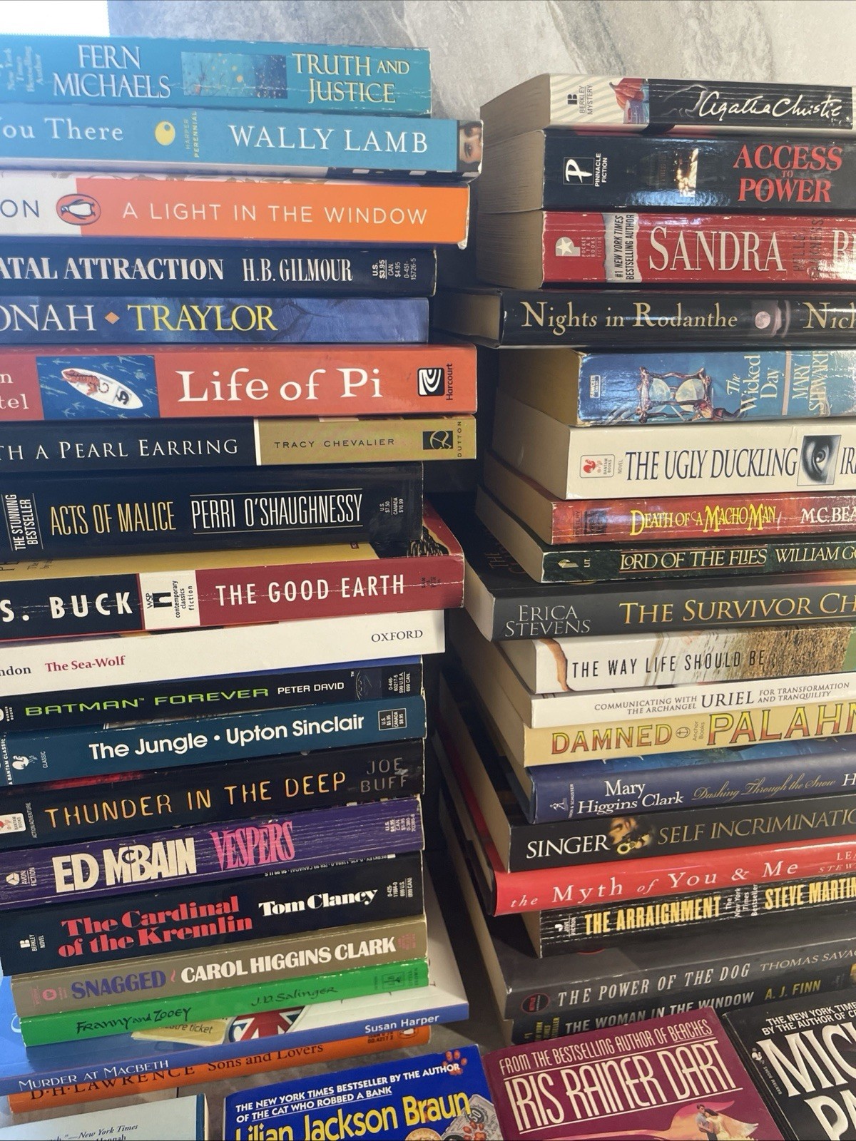 5 Pounds Assorted Fiction Paperback Books Mass Market Various Sub Genres Good
