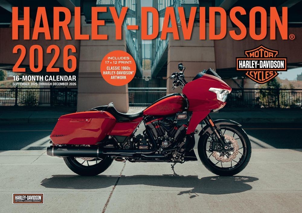 Harley-Davidson 2026 17×12: 16-Month Calendar–September 2025 through December 2