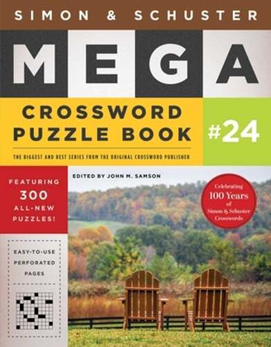 Simon & Schuster Mega Crossword Puzzle Book #24 by John M Samson: Used