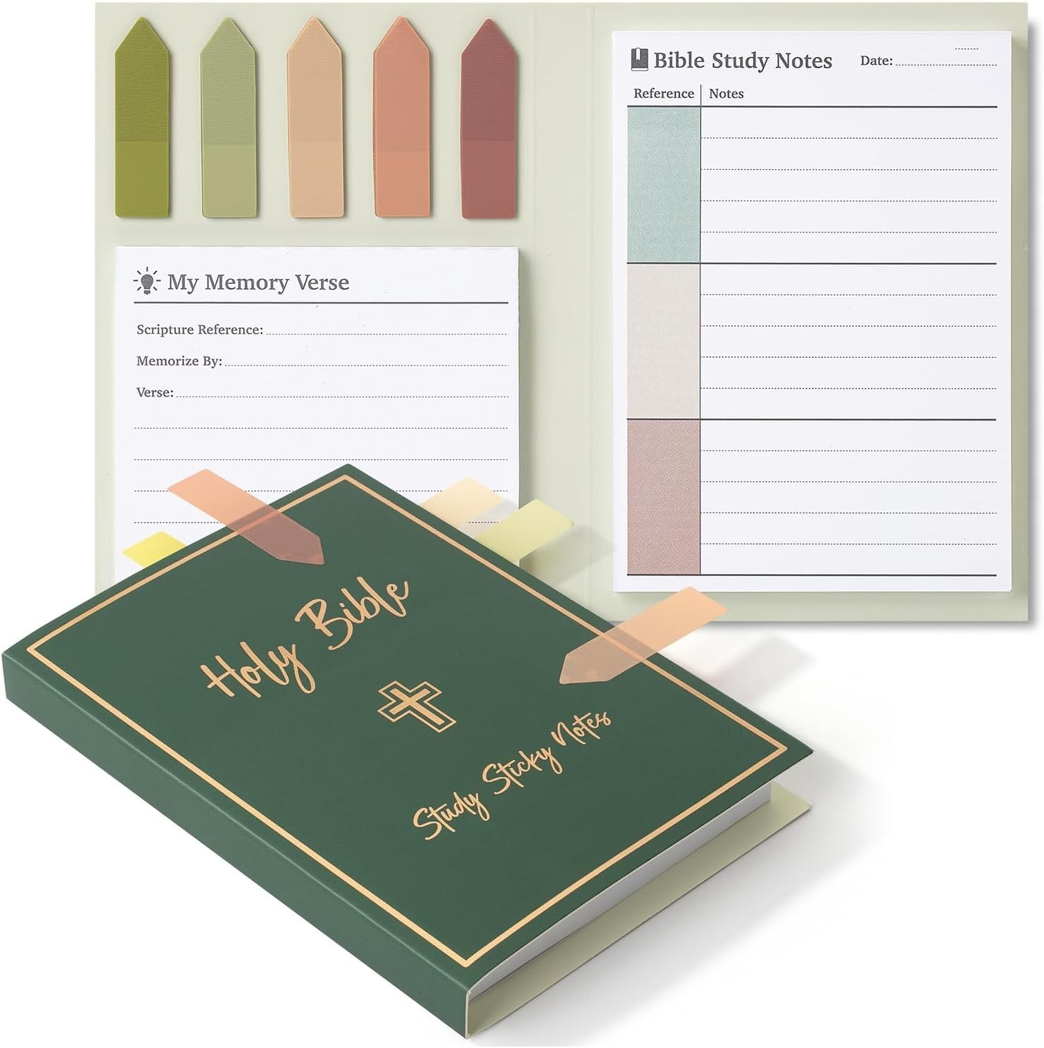 Enhanced Bible Study Experience with 225 Sticky Notes & 125 Tab Set in Vintage