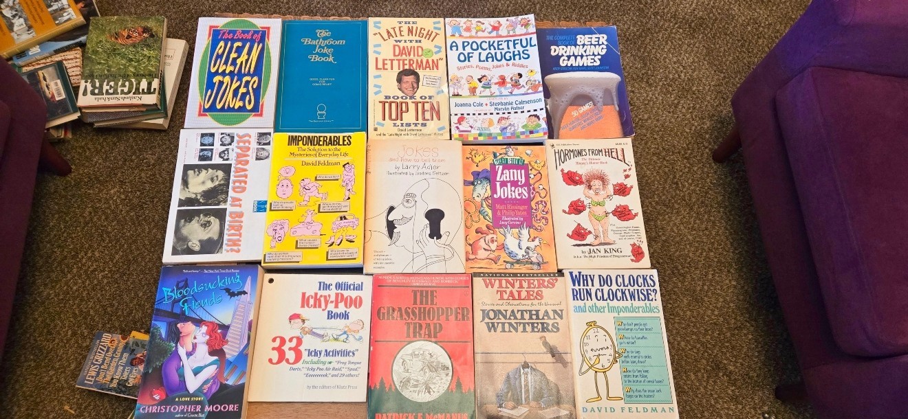 Lot of 15 Humor Joke Adult Books – Jonathan Winters, David Letterman + More…