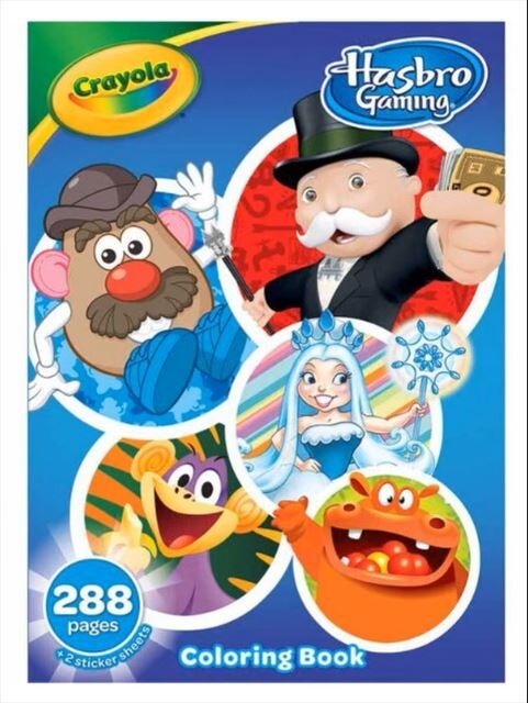 Crayola Hasbro Gaming Coloring Book, 288 Pages, with 2 Sticker Sheets