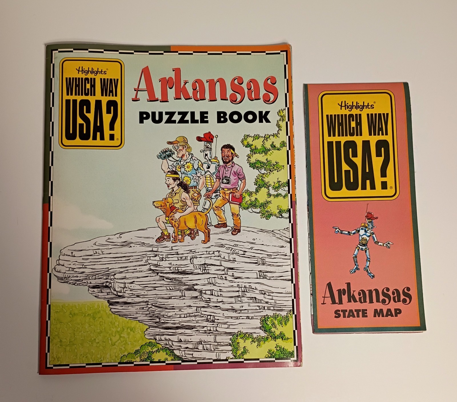 Highlights Which Way USA? Arkansas Illustrated Paperback Puzzle Book With Map