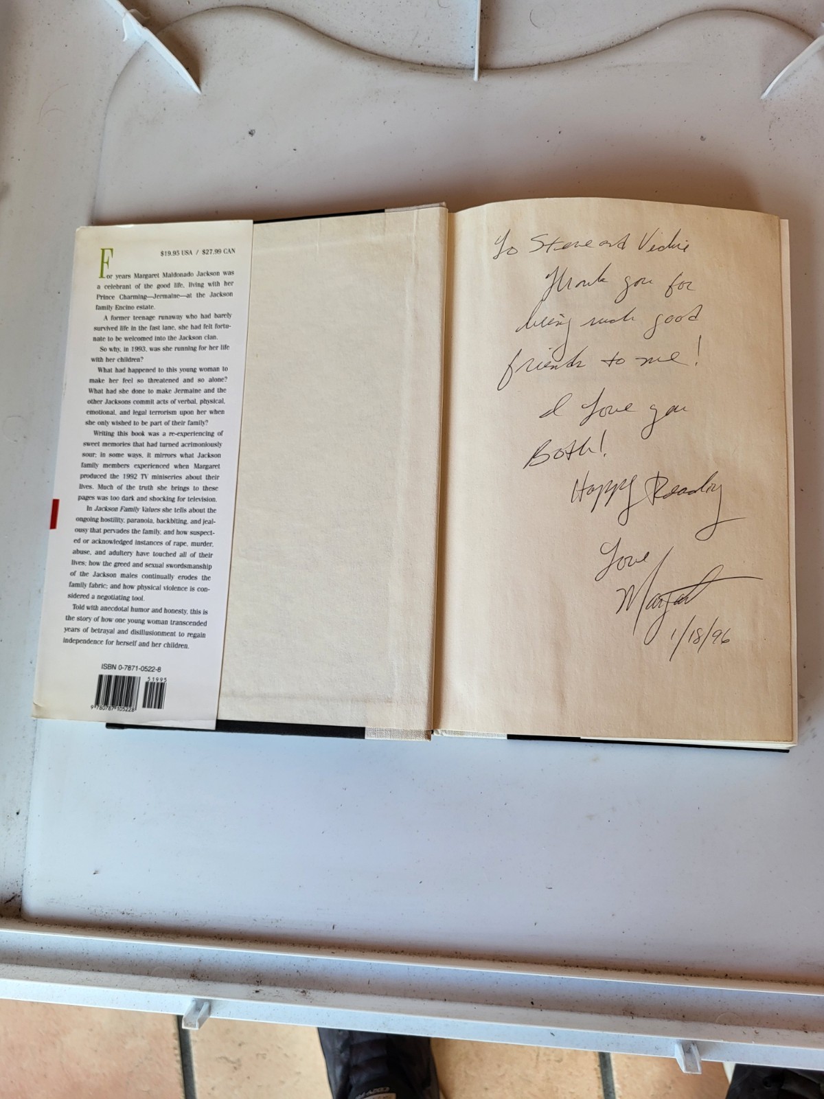 Jackson Family Values Signed Book By Margaret Maldonado Jackson Hardcover 1995