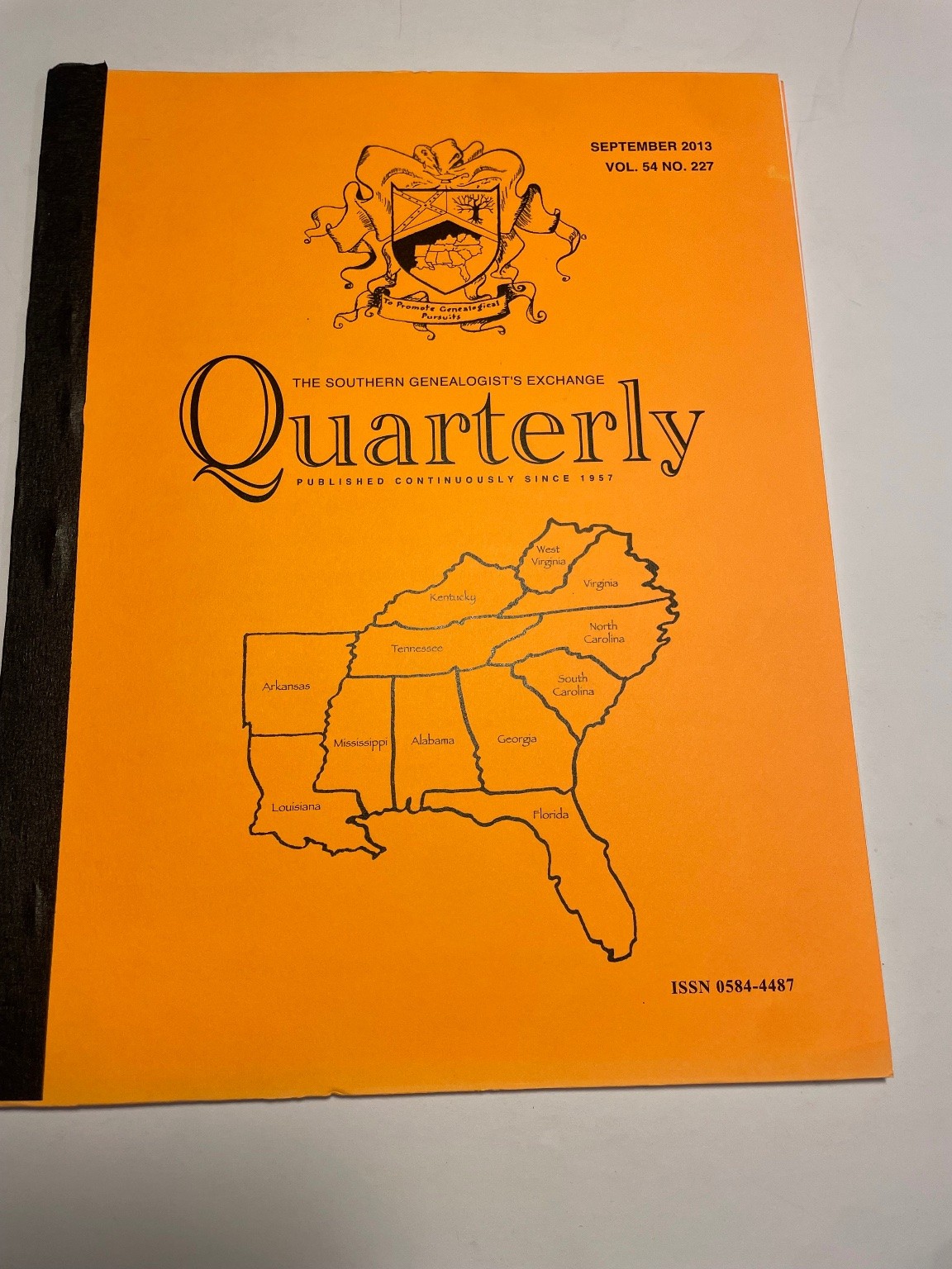 Southern Genealogist’s Exchange Quarterly 2013 Vol 54 No 227 Genealogy