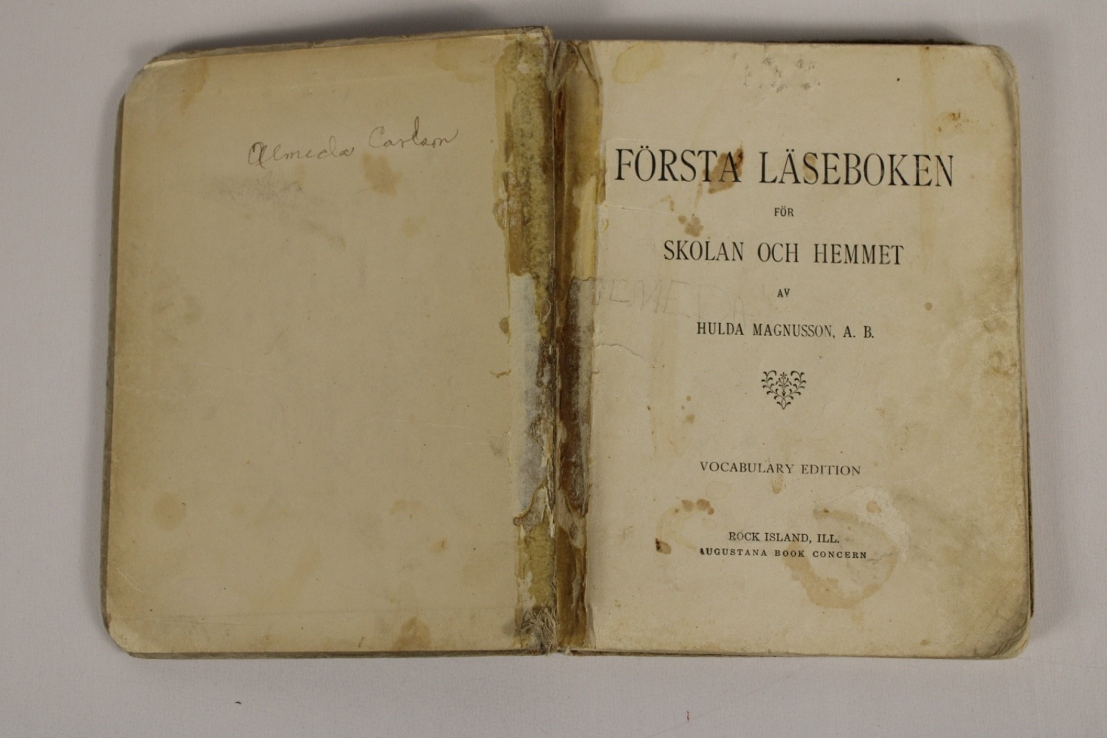 Första läseboken for Skolan Och Hemmey ac Hulda Magnusdon, A.B. 1908 Antique
