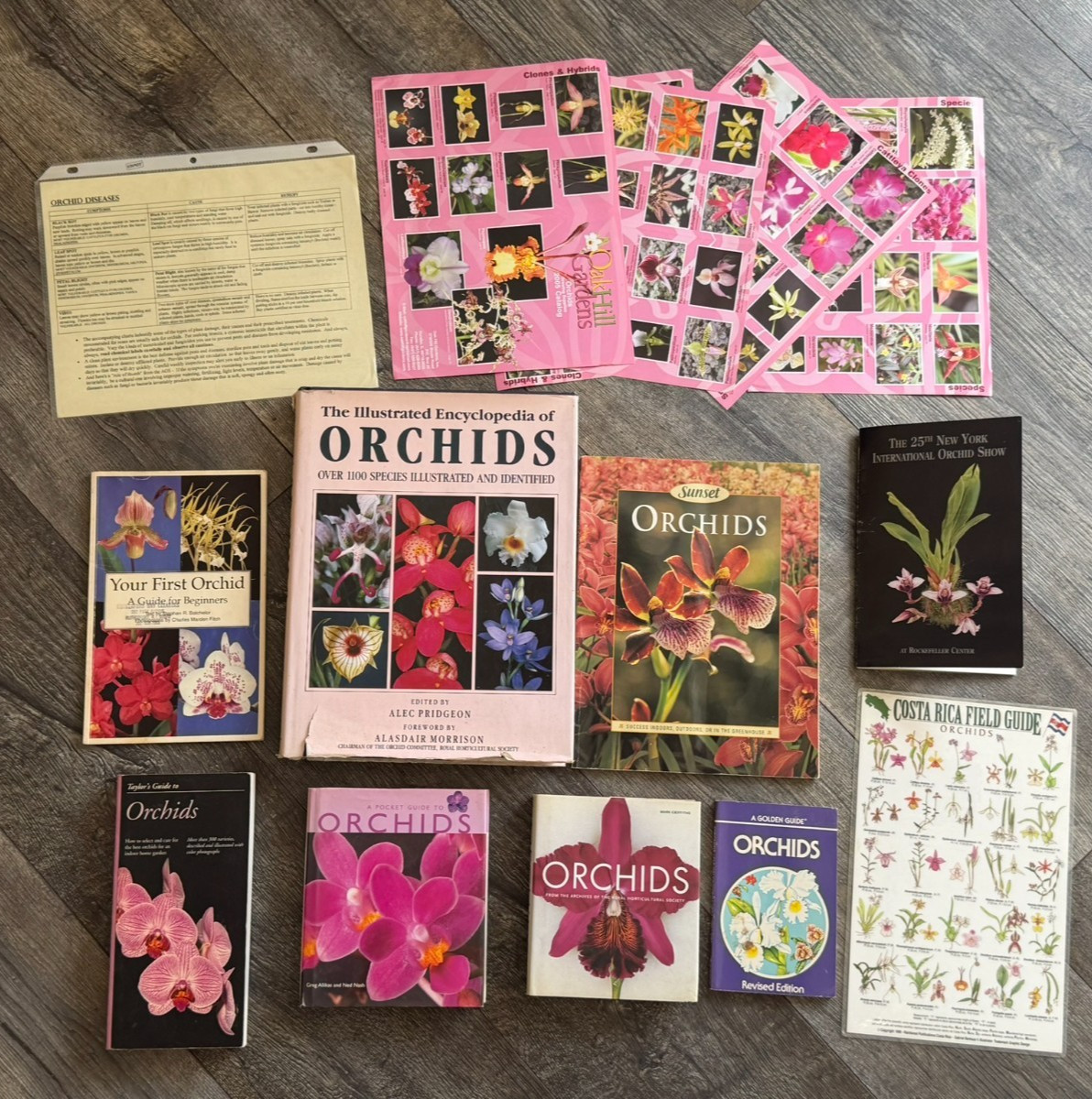 ORCHID Book 8pc Lot Field Guide Hardcover Softcover Gardening Flowers Floristry