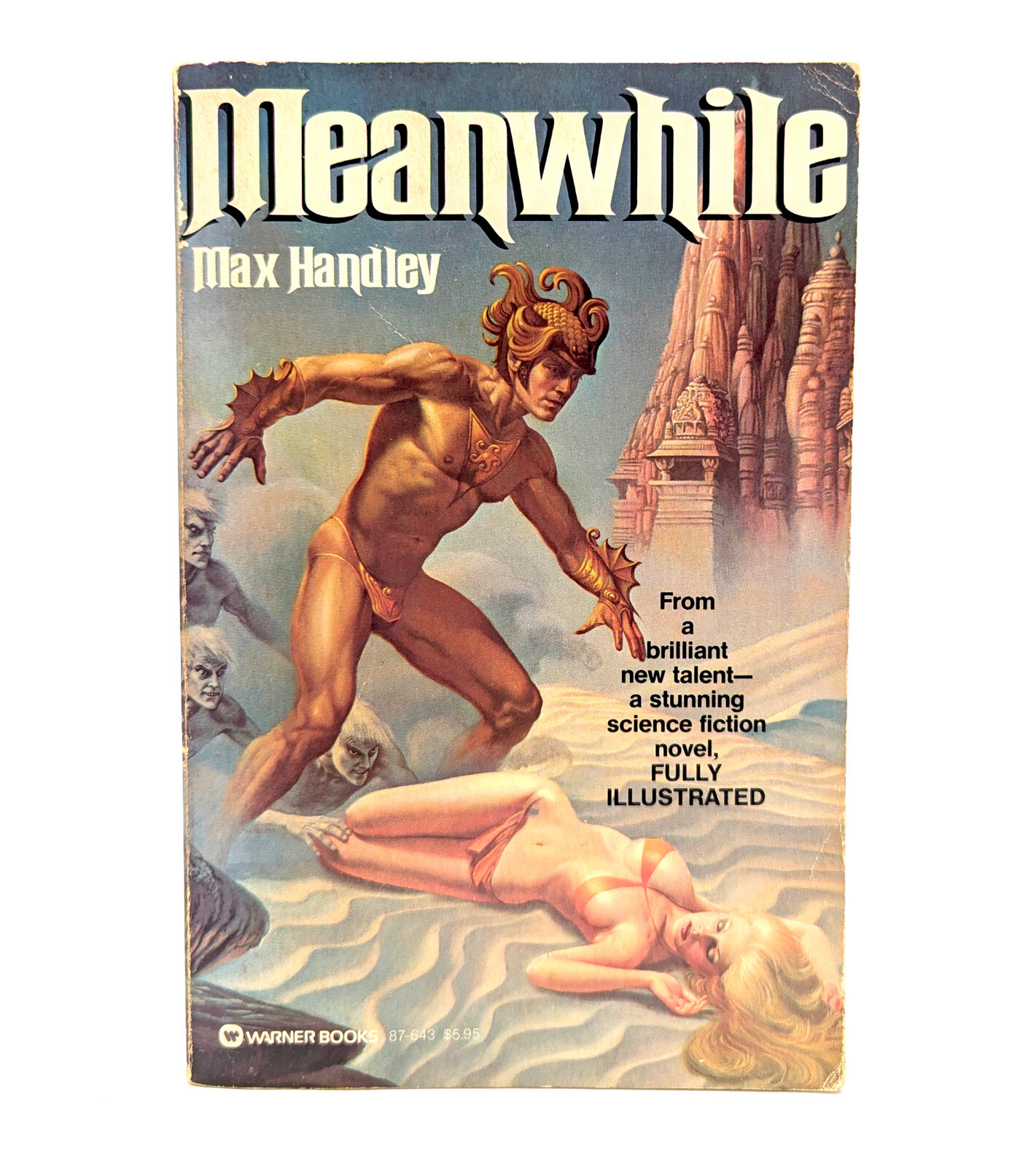 Max Handley MEANWHILE 1st Printing 1979 Sci-Fi Humor Art by Rowena Morrill PB