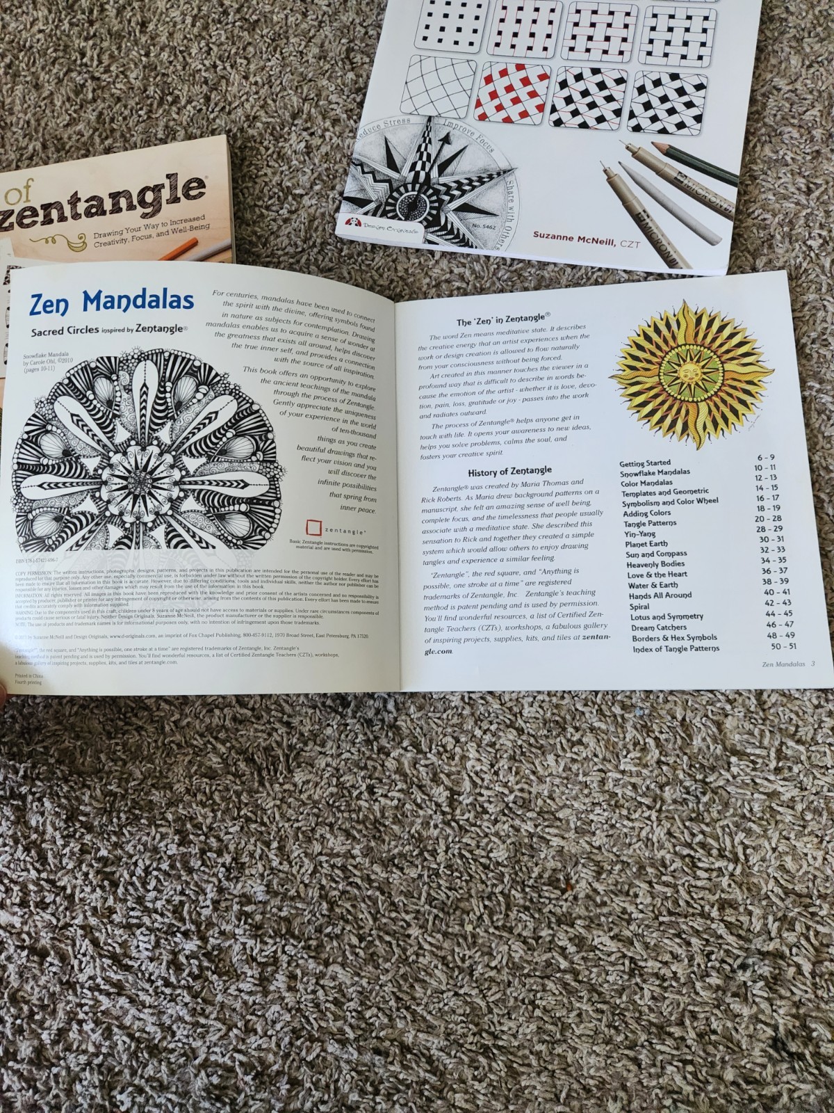 3 Zentangle Coloring Work books. 2 Sketch Books, 30 Color Dual Brush Pens
