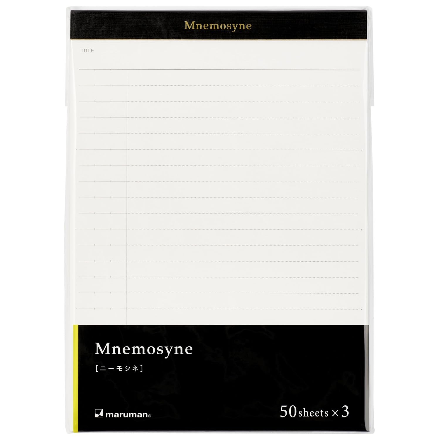 Mnemosyne Legal Pad- A5, 8.27″ x 5.83″, 50 Sheets / 100 Pages, 8mm Wide Ruled…