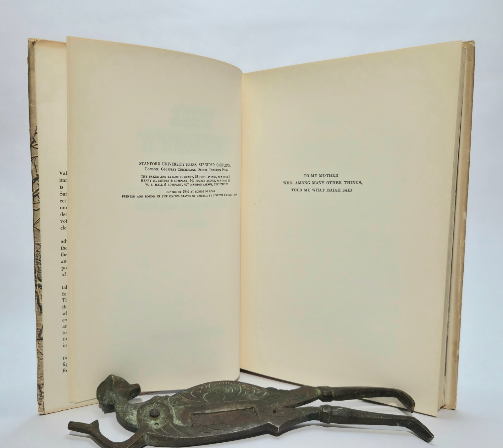 The Thirsty Land: Story of the Central Valley Project De Roos 1948 1st Ed/Print