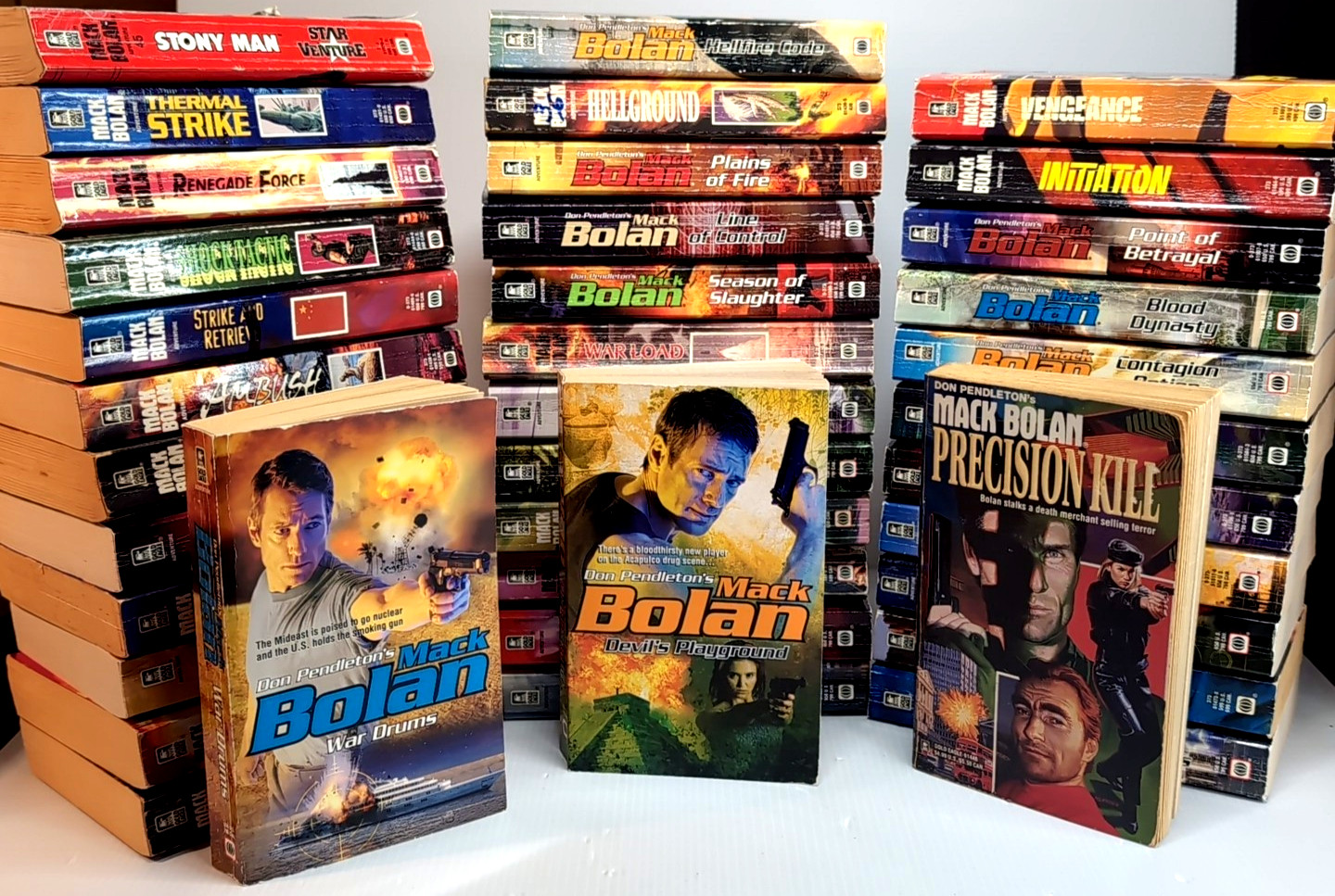 Lot Of 38 Super Mack Bolan Book First Edition Don Pendleton Action Adventure PB