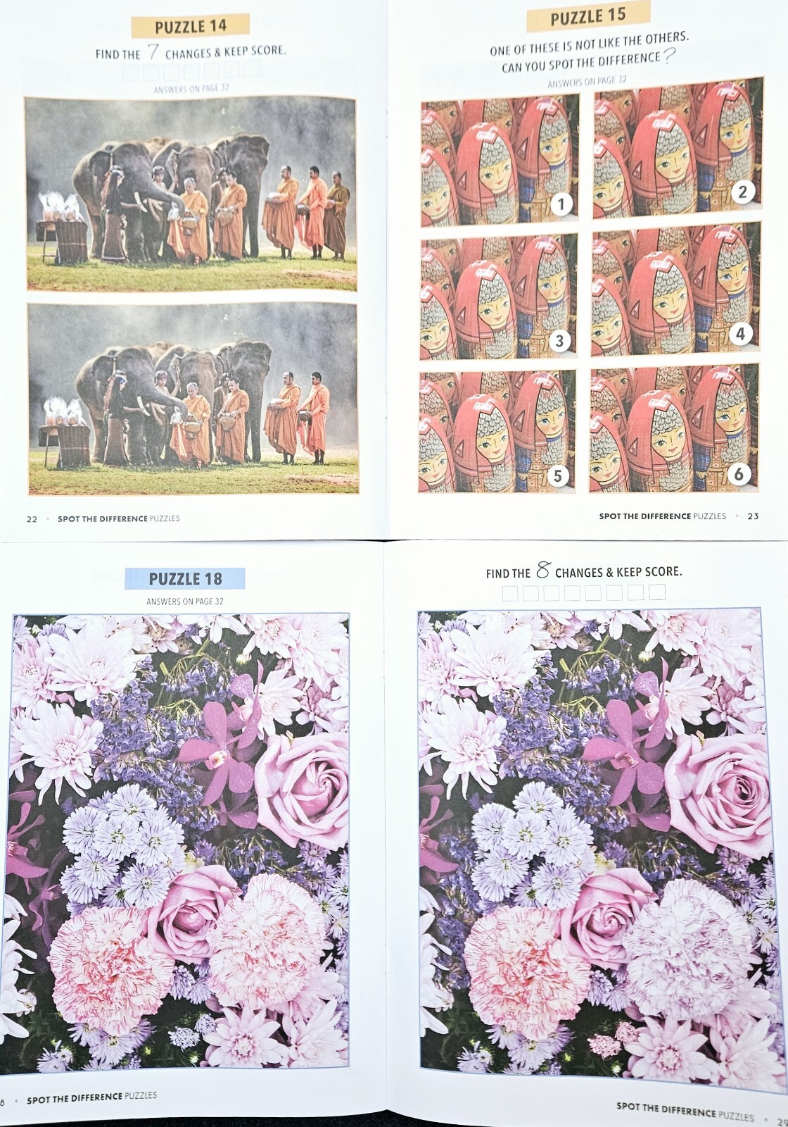Bundle Of 4 Spot the Difference Puzzle Books Intermediate/ Challenging 2024 NEW!