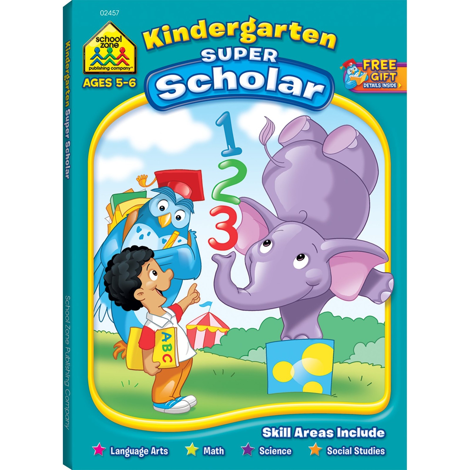School Zone Kindergarten Super Scholar Workbook: 128 Pages, Shapes, Colors, …