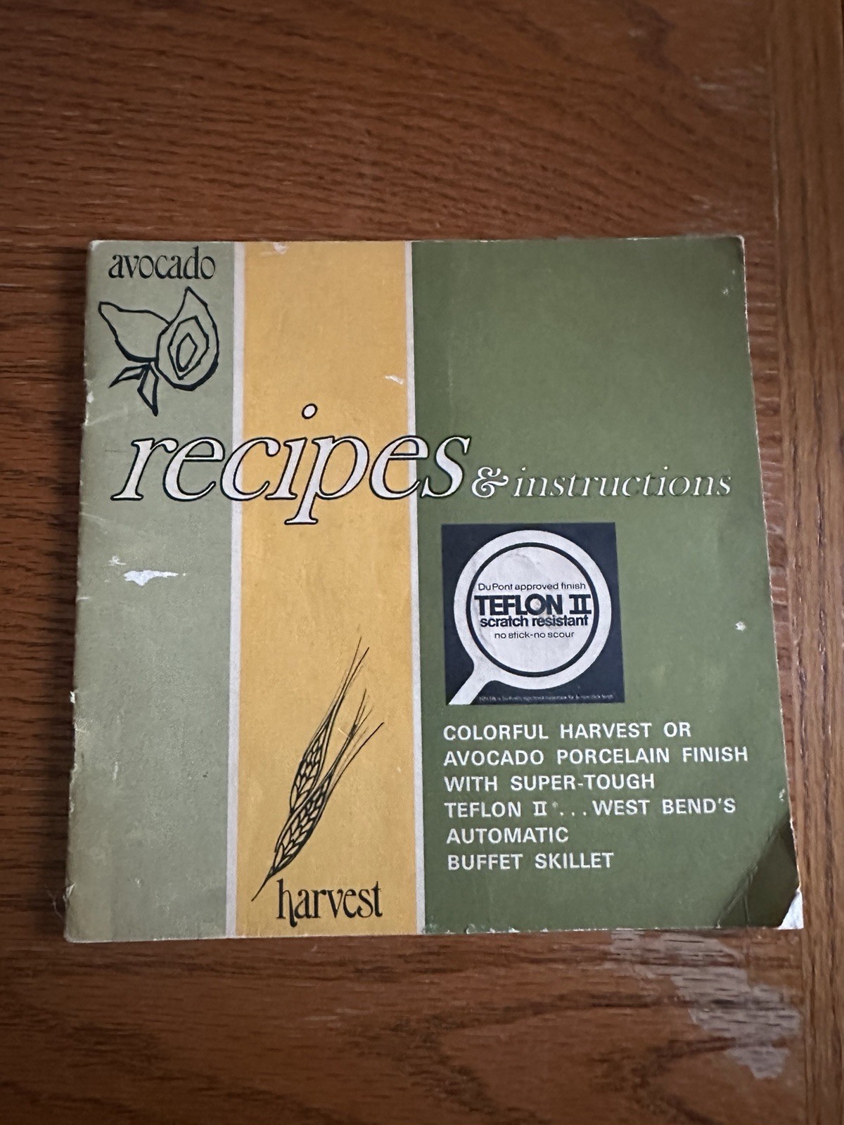 Vintage 1968 West Bend Avocado Skillet Cookbook Recipes Cook Book Paperback
