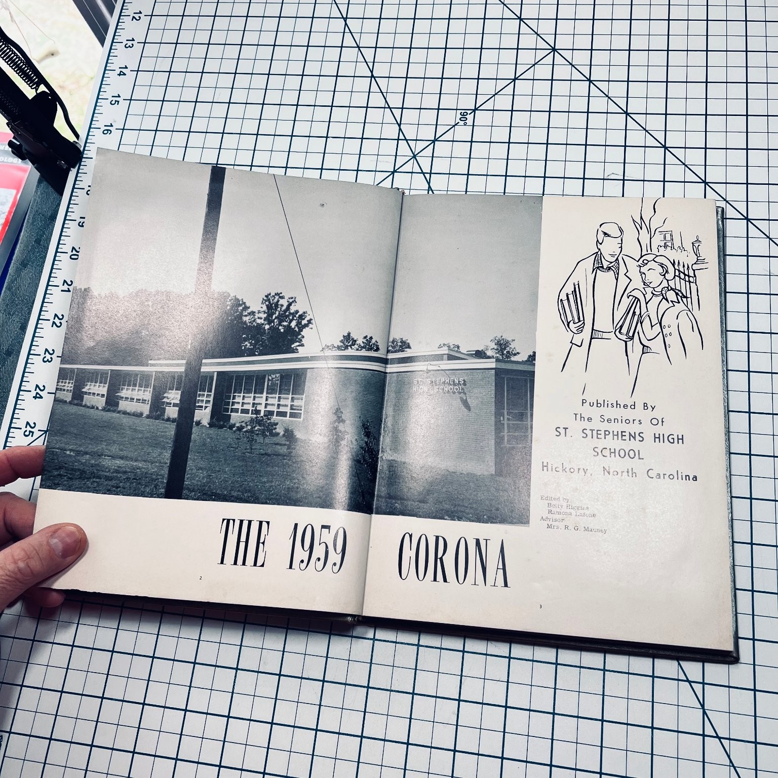 The Corona 1959 St. Stephens High School Yearbook Hickory NC Vintage