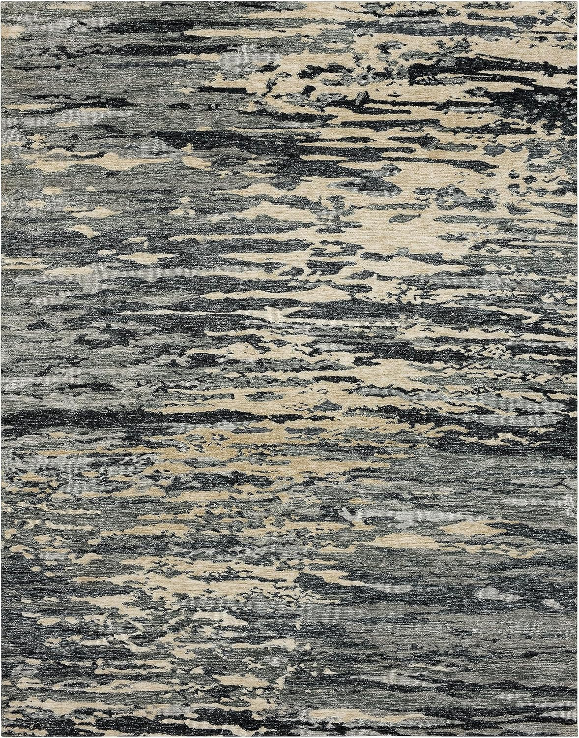 Scott Living Huron Modern Abstract Stripe Charcoal 8′ x 10′ Area Rug