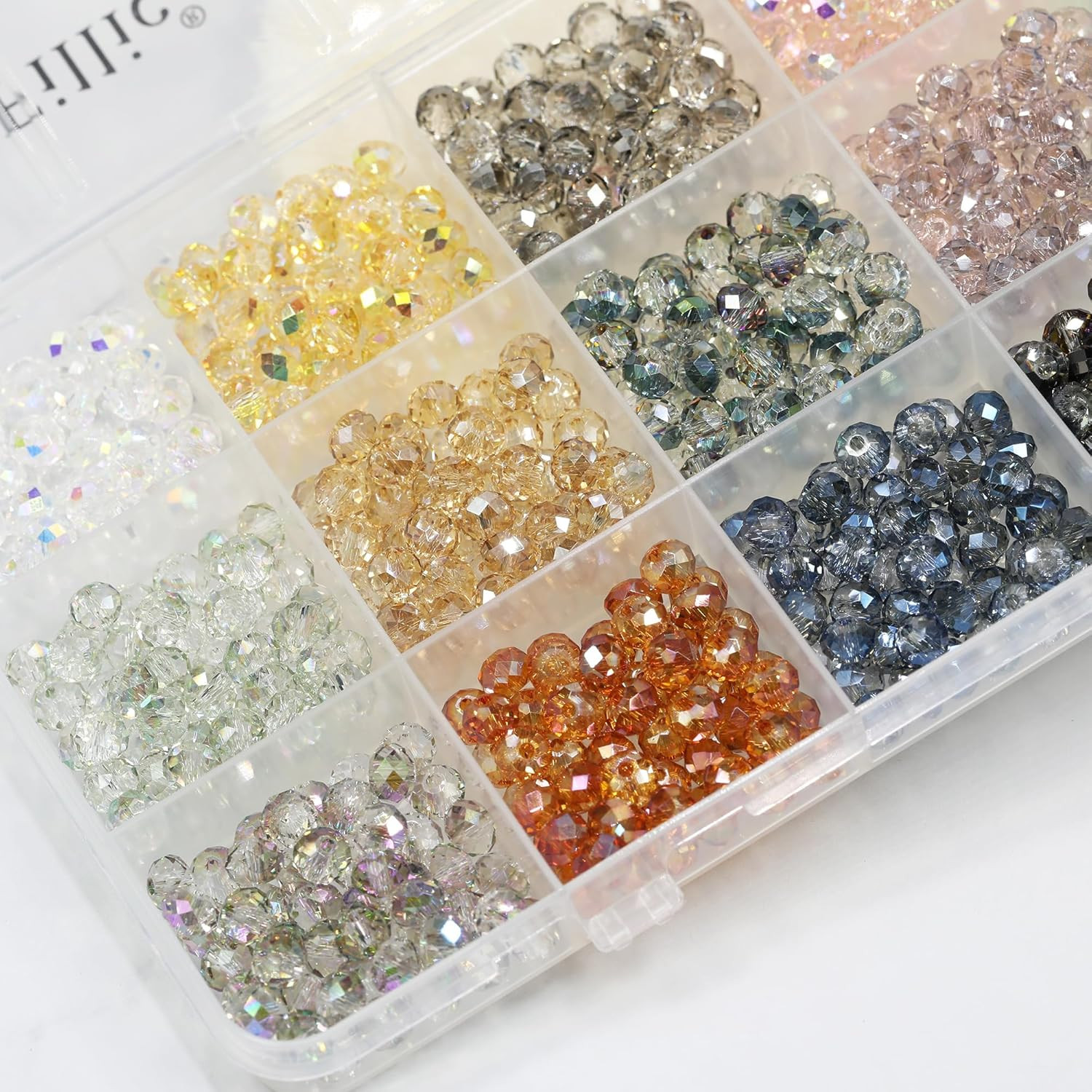 4Mm Crystal Rainbow Colors Glass Briolette Faceted Rondelle Beads for Making Jew