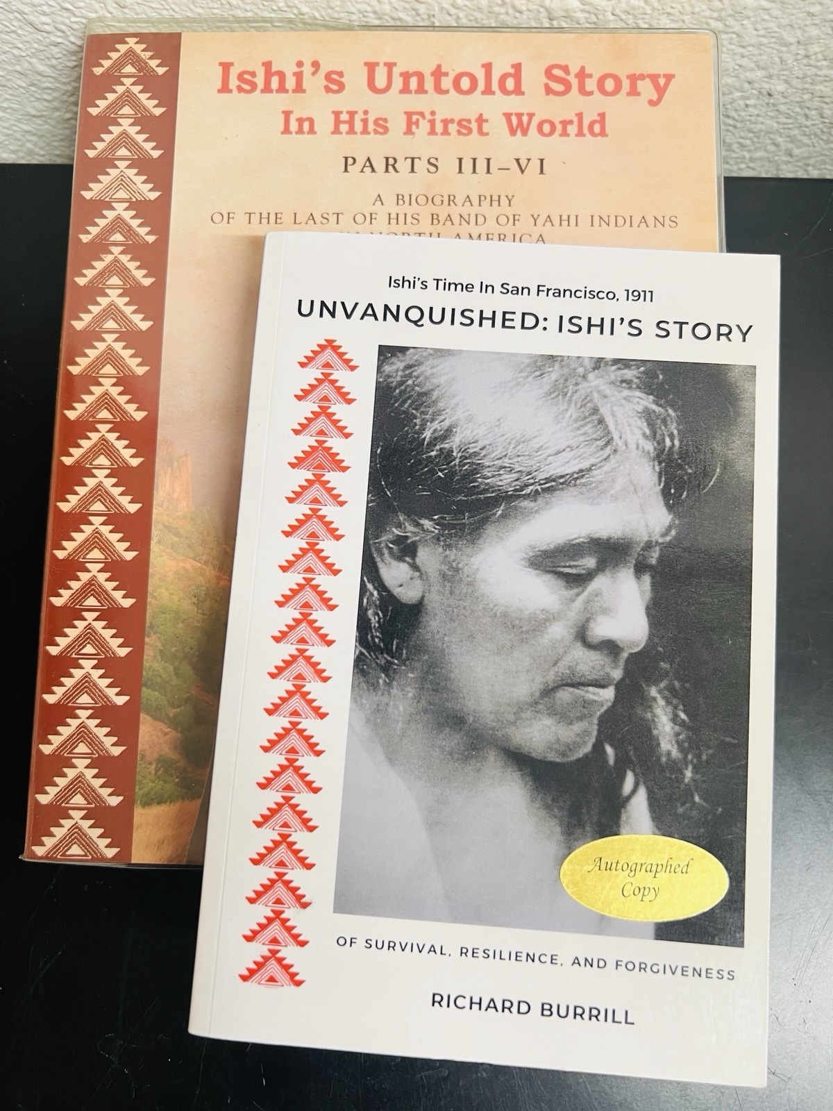 ISHI IN HIS FIRST WORLD parts III and IV and UNVANQUISHED: ISHI’S STORY (signed)