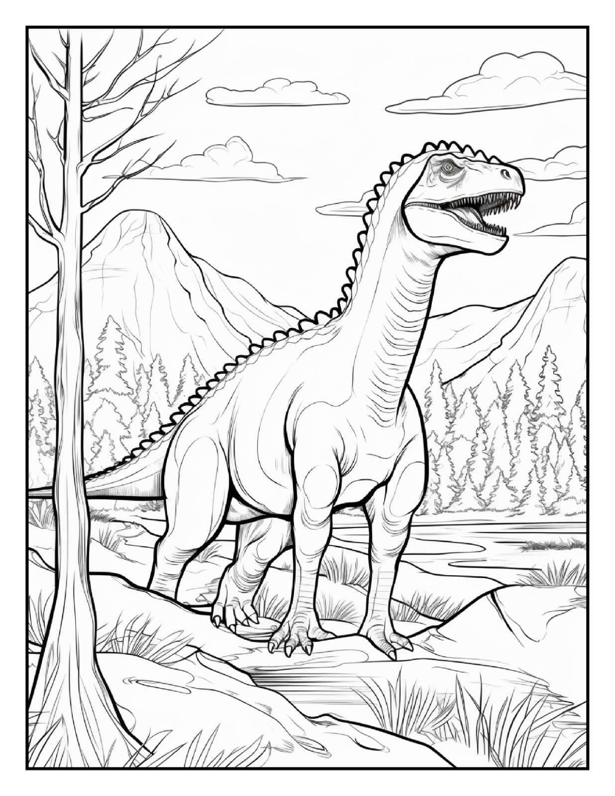 “Cute Dinosaur Coloring Book – Perfect Gift for Kids Who Love Dinosaurs”