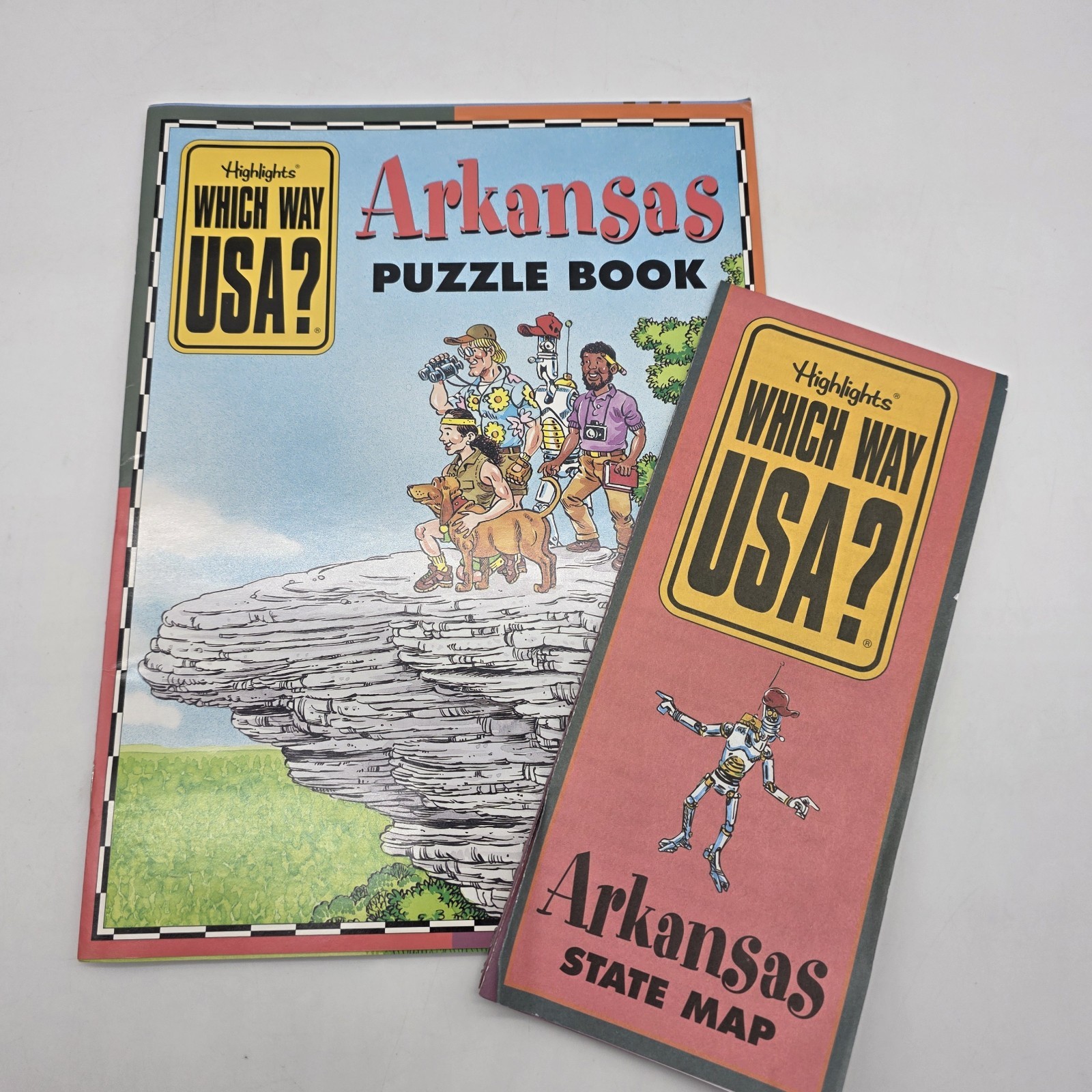 Highlights Which Way USA? Arkansas Illustrated Paperback Puzzle Book With Map