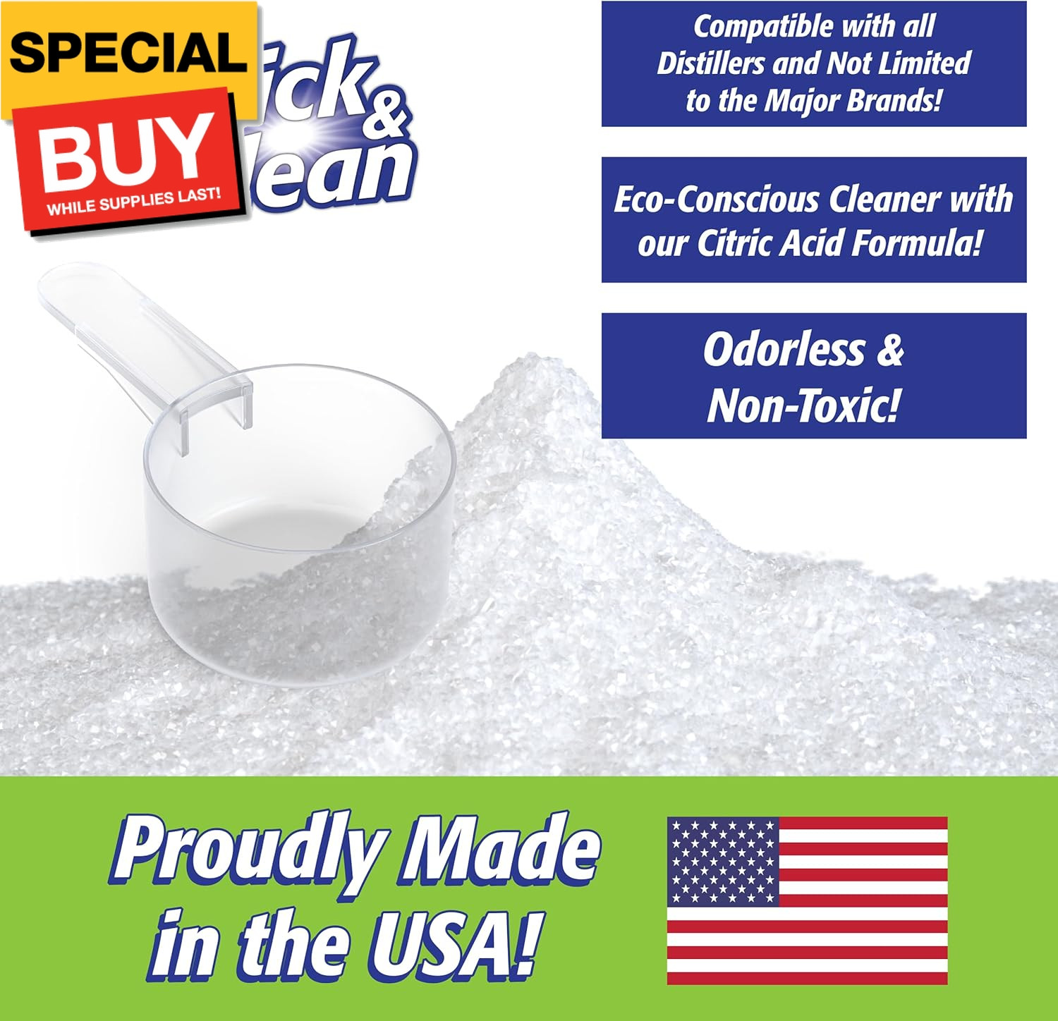 Universal Descaler – 2lbs – Made in the USA – Granule Descaling Powder for Disti