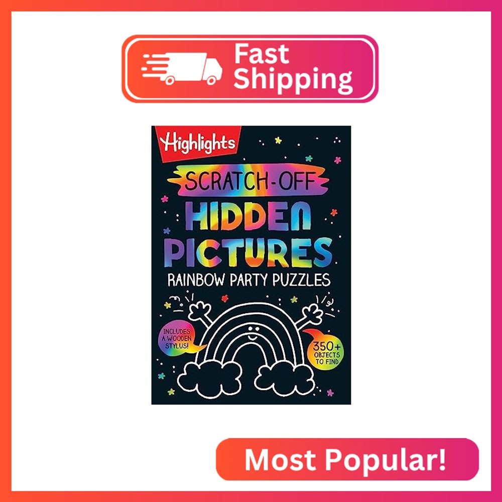 Scratch-Off Hidden Pictures Rainbow Party Puzzles: Over 350 Colorful Objects to