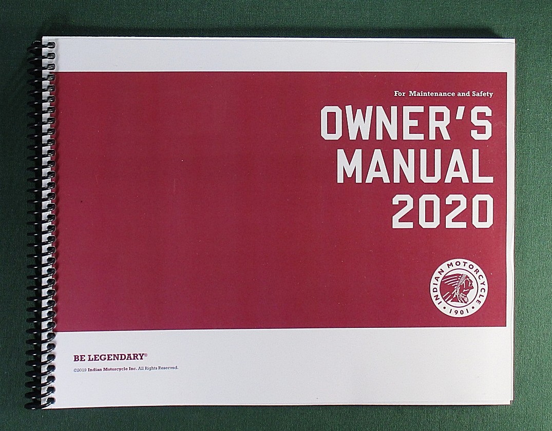 2020 Indian Chieftain Limited Rider’s Manual with Protective Covers