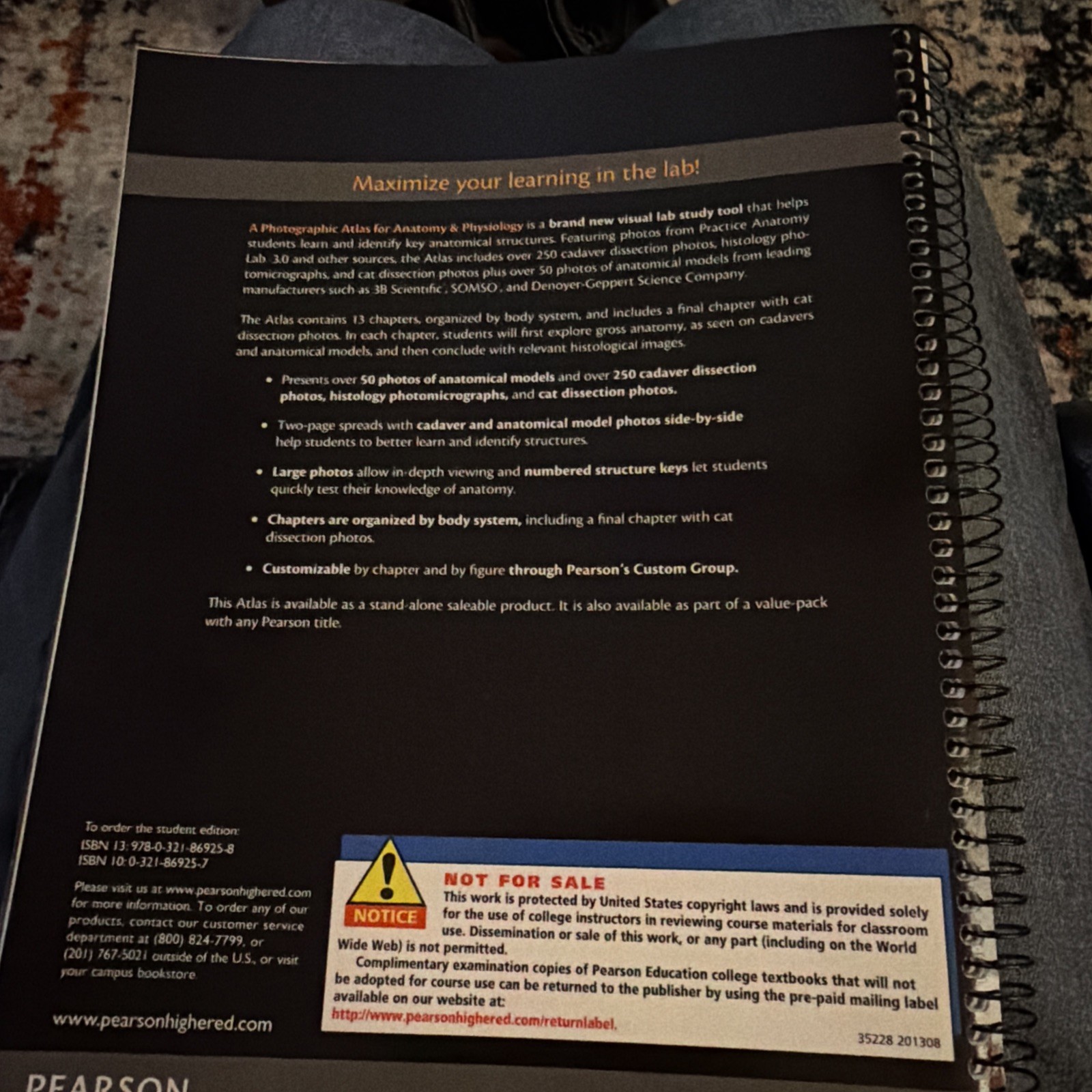 (SHRINK-WRAPPED. INSTRUCTOR’S COPY) PHOTOGRAPHIC ATLAS FOR ANATOMY & PHYSIOLOGY.