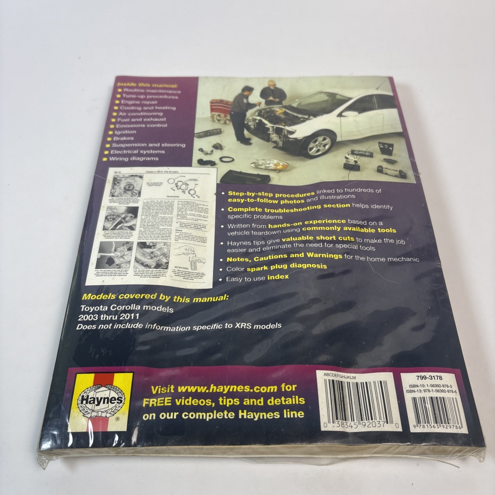 Haynes Toyota Corolla 2003 thru 2011 Service Repair Manual Paperback PB 2012