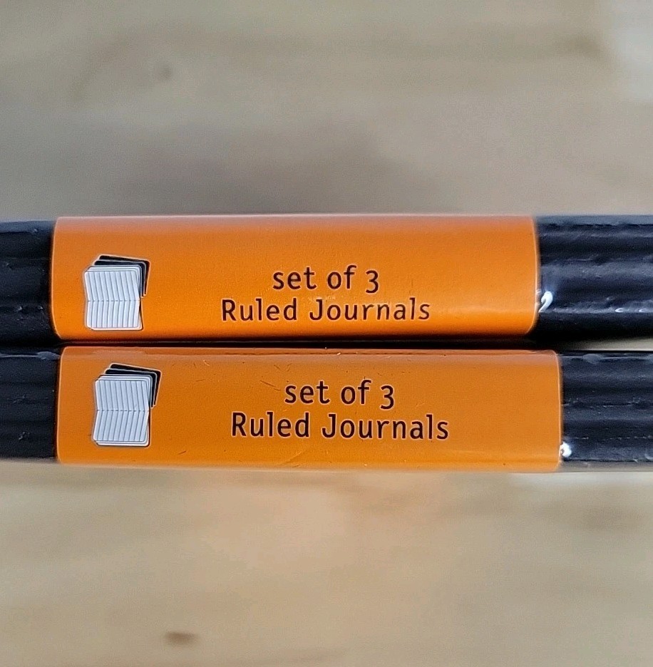 Moleskine Cahier Journal 2 Sets Of 3 Pocket, Ruled, Black, Soft 3.5 X 5.5 Inches