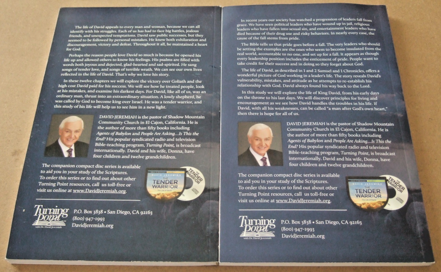 DR. DAVID JEREMIAH STUDY GUIDES THE TENDER WARRIOR THE LIFE OF DAVID VOL 1-2