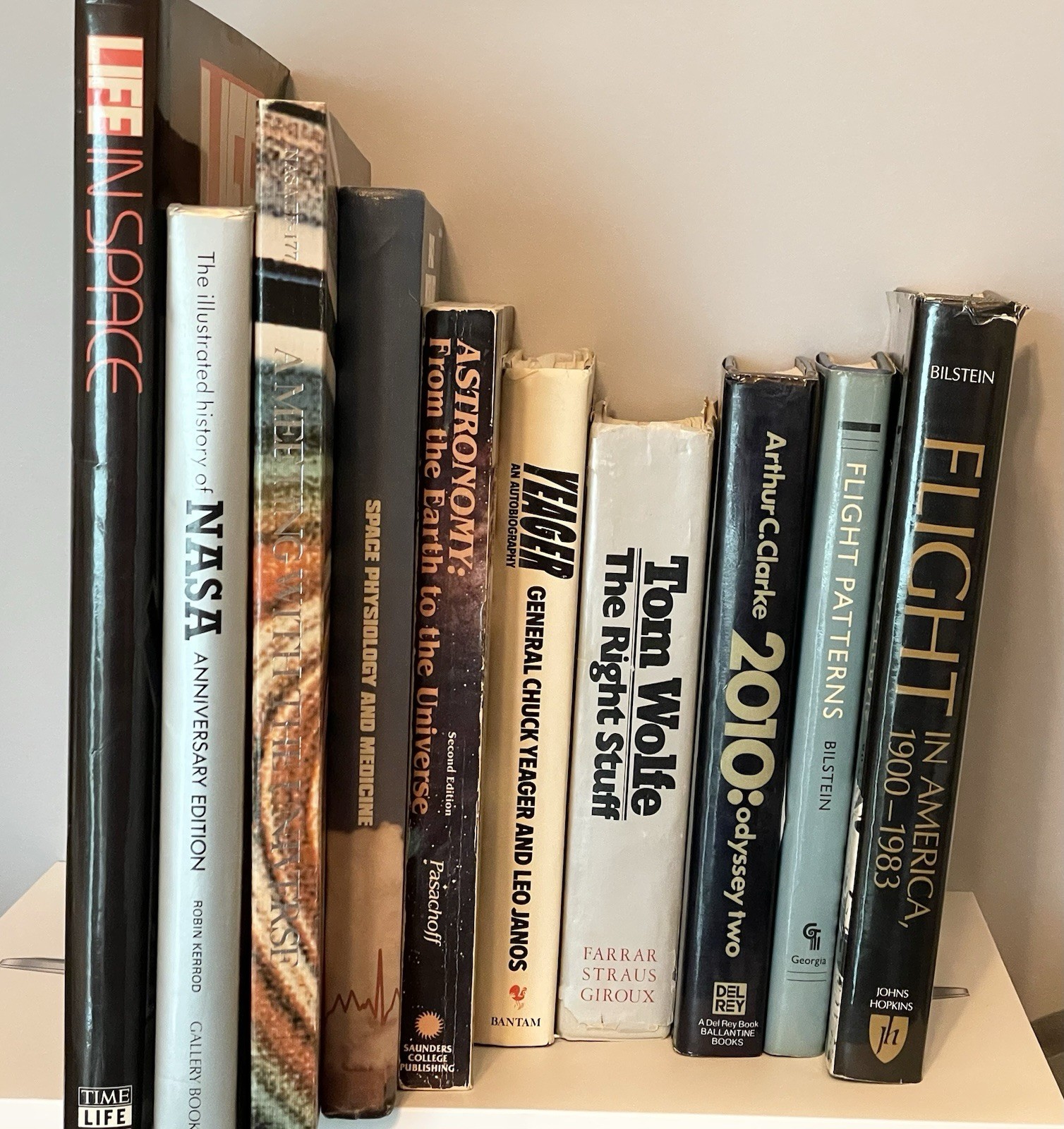 Bundle of 10 Air & Space Books, Including NASA 1980s, Air History. One Is Signed