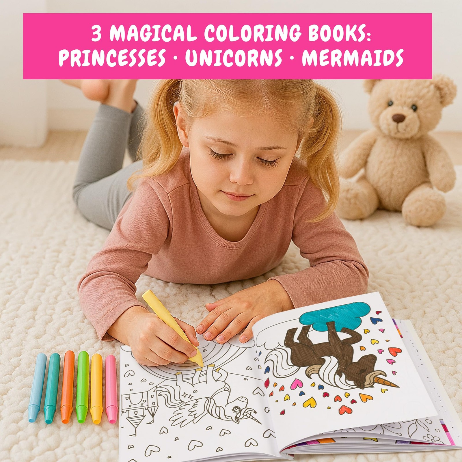 ZICOTO Fun Coloring Books for Kids Set of 3 – 7.09 x 8.46 inches, Colorful