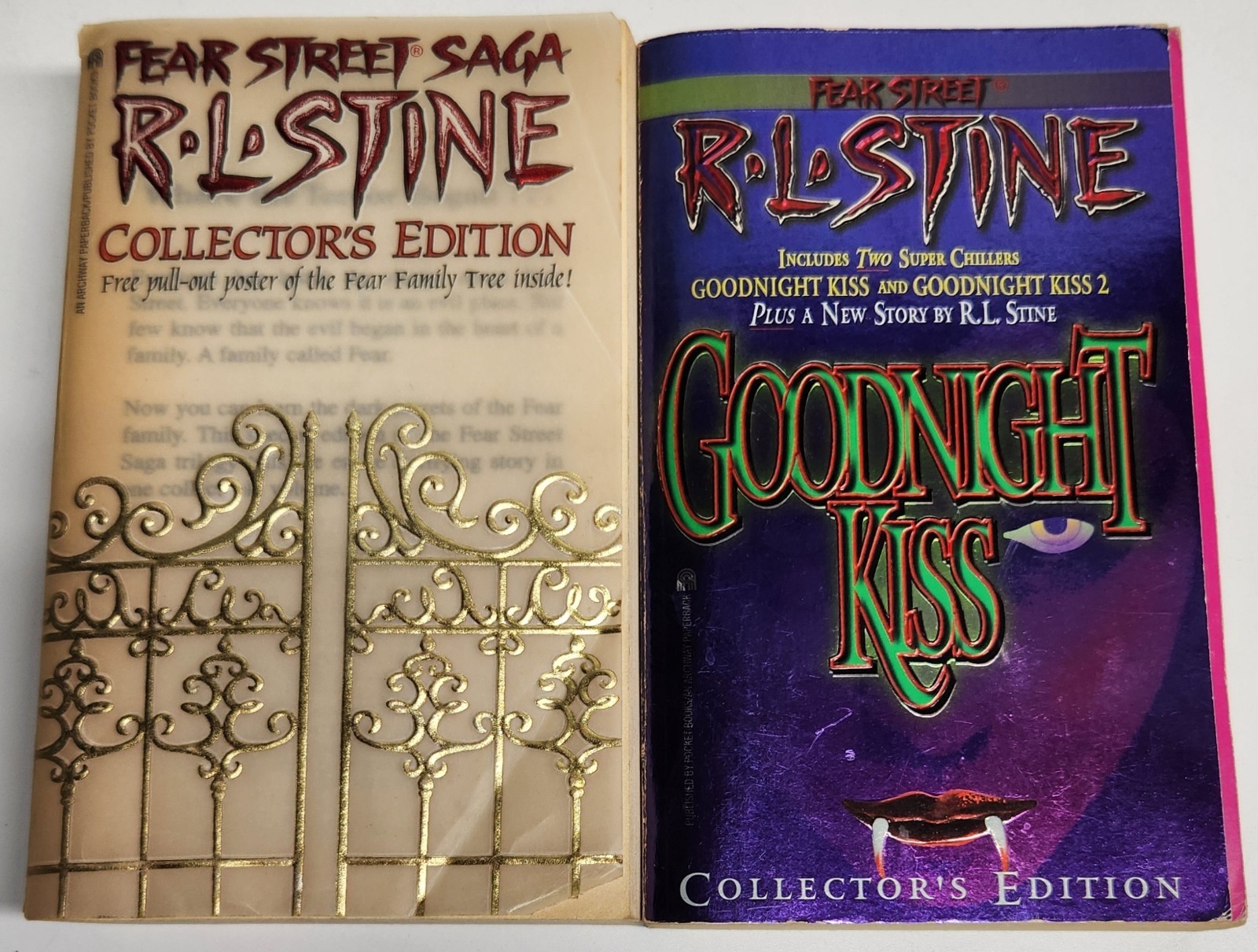 Fear Street Collector’s Edition Lot Of 2 – Goodnight Kiss Saga w/Poster RL Stine