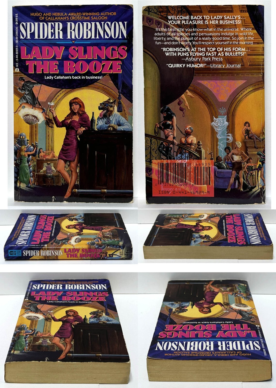 Spider Robinson lot of 7 mm paperback CALLAHAN’S CON, TOUCH, LADY SLINGS, TIME+