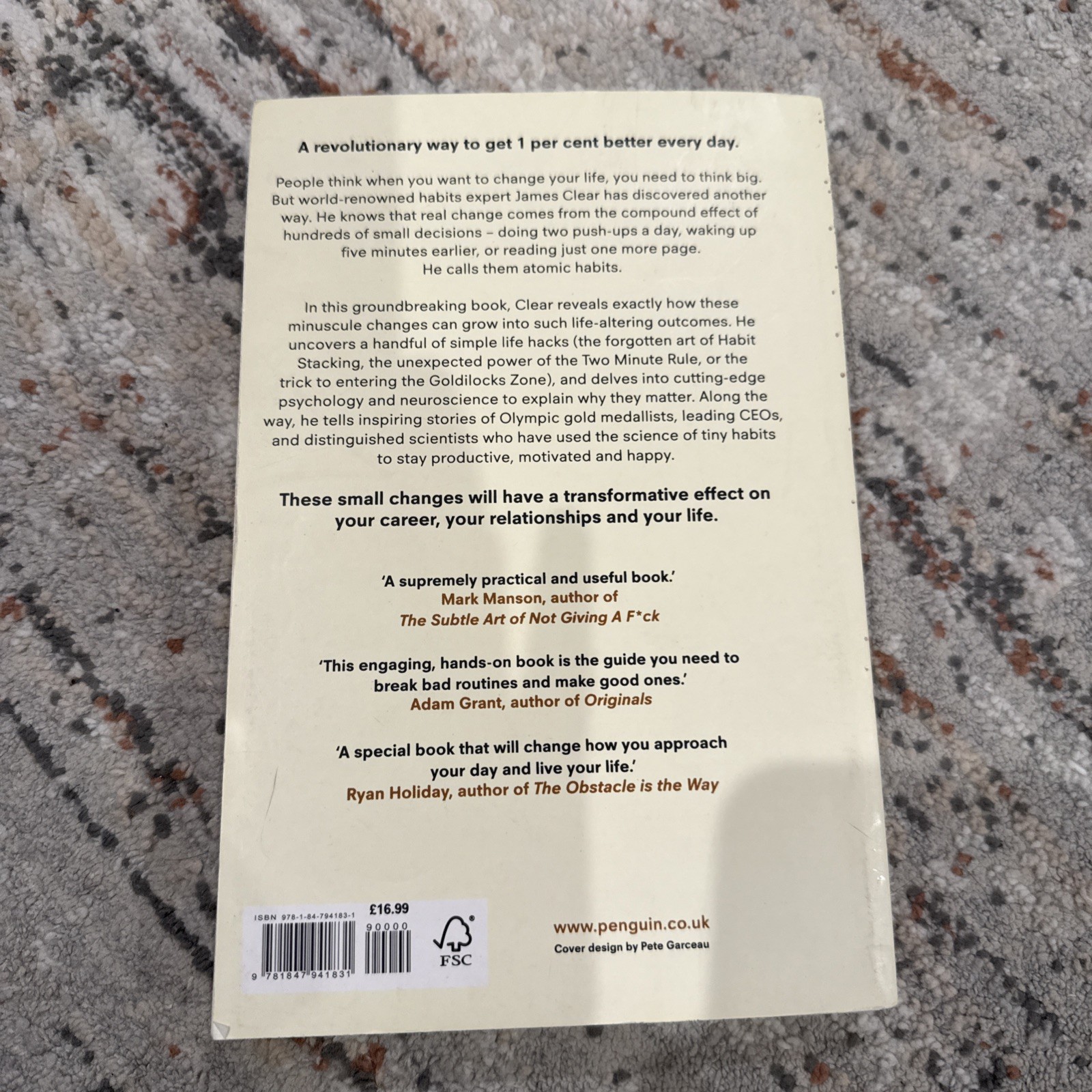 *Atomic Habits* Paperback by James Clear Build Good Habits & Break Bad Ones..
