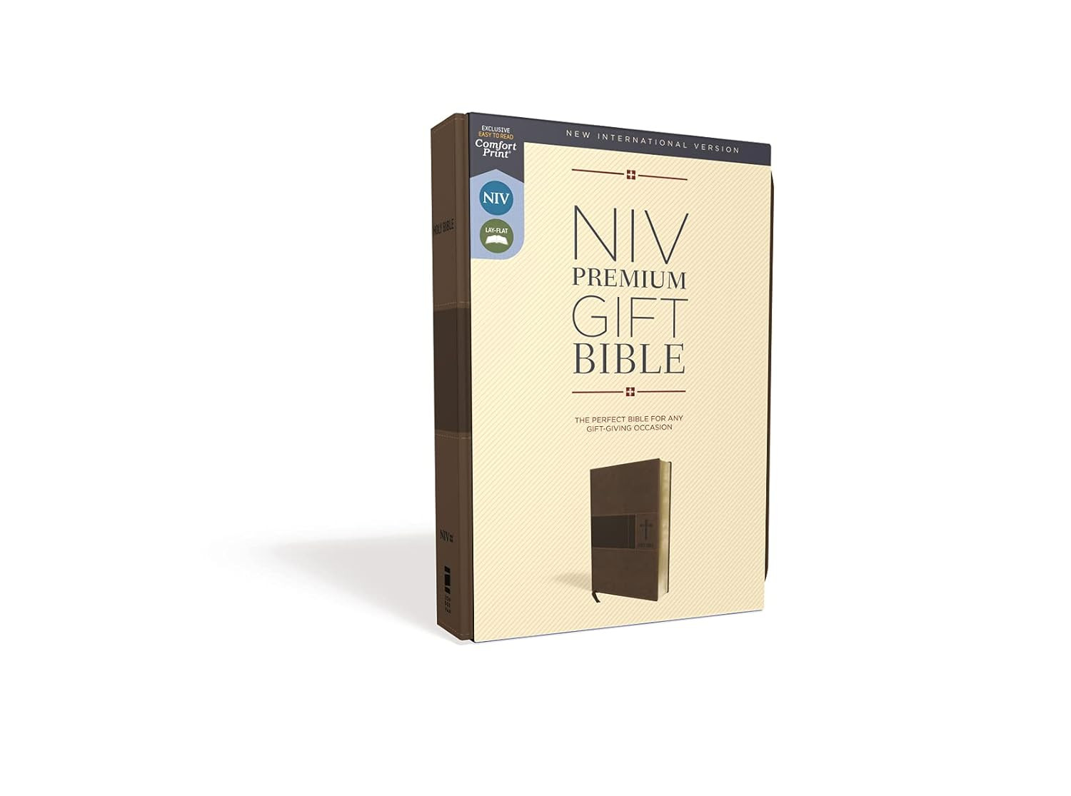 NIV, Premium Gift Bible, Leathersoft, Brown, Red Letter, Thumb Indexed, Comfort