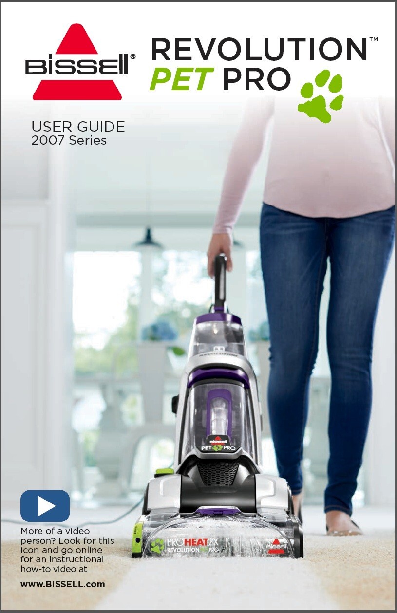 ProHeat 2X Revolution 2007: Manual 20 Page Pet Pro Carpet Cleaner