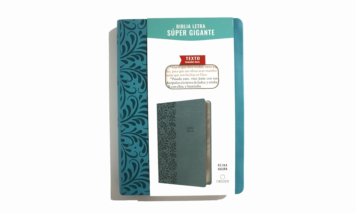 Biblia Reina Valera Letra Súper Gigante, Símil Piel Aguamarina / Spanish Bible R