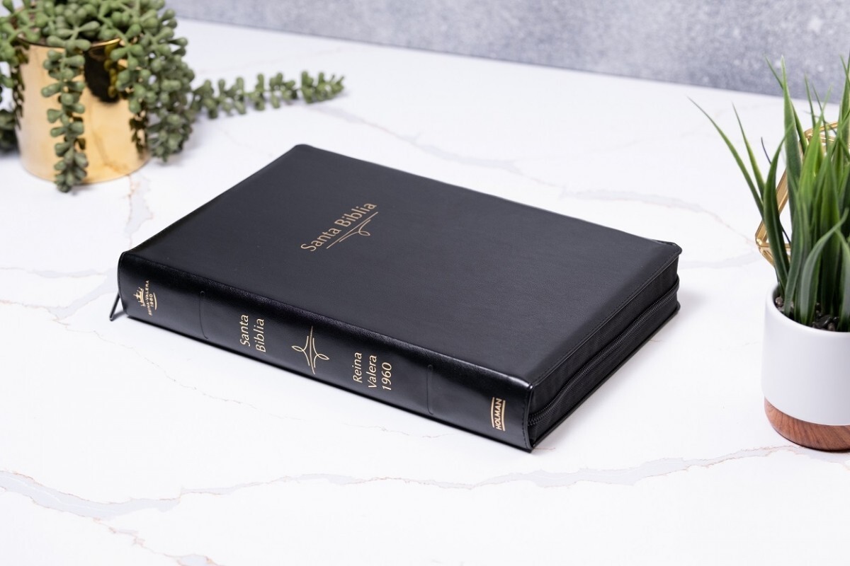 Biblia Letra Super Gigante 19 puntos con cierre Reina valer1960 negro con indice