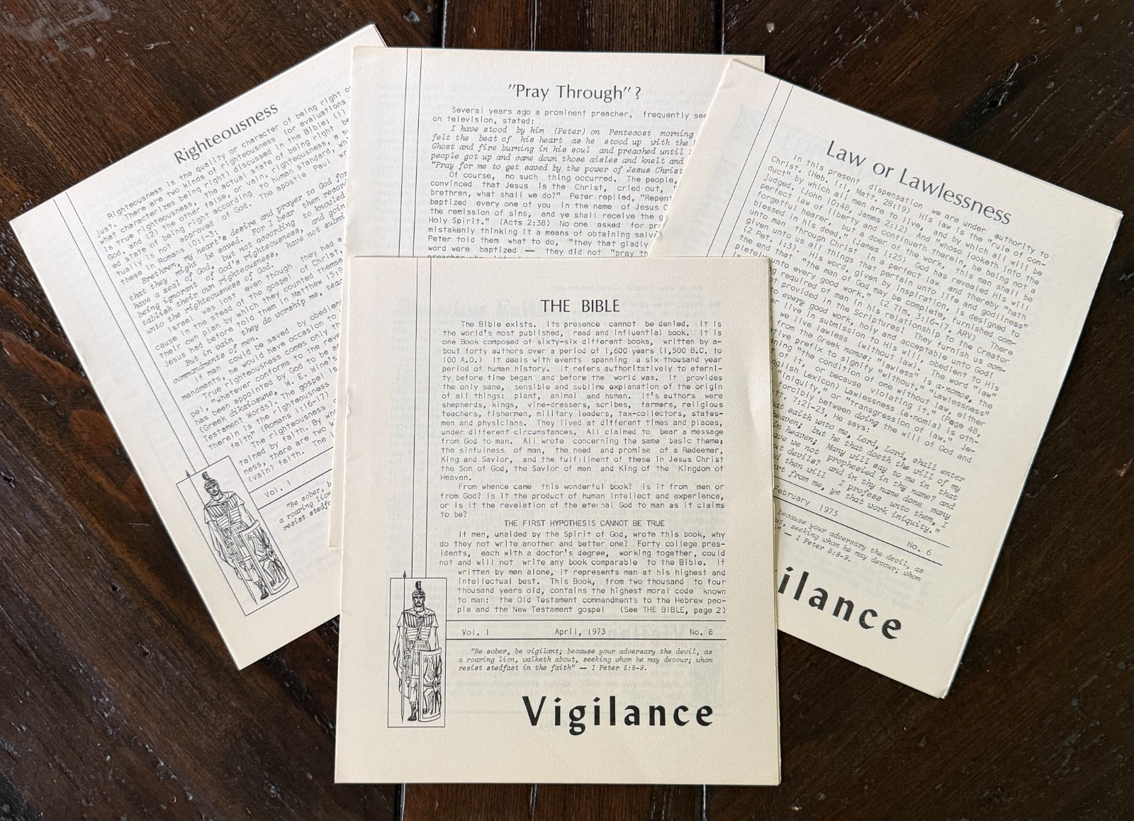 Church of Christ, Vigilance, Louisville, KY, 4 Issues, 8 pages each.