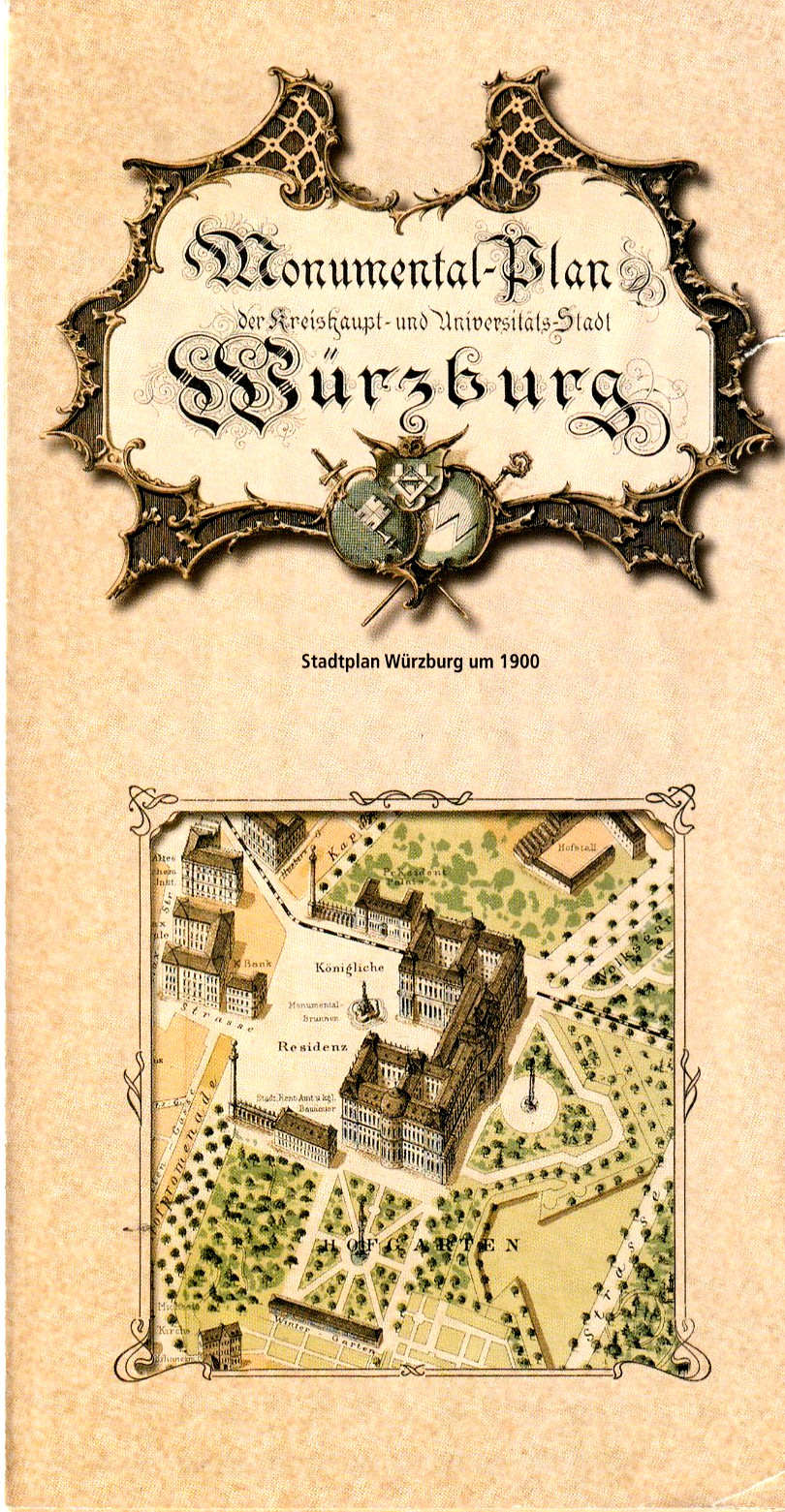 2004 – Monumantal-Falt-Plan (11×22 cm) Würzburg 1900 – aufgesclagen 81 x 58 cm