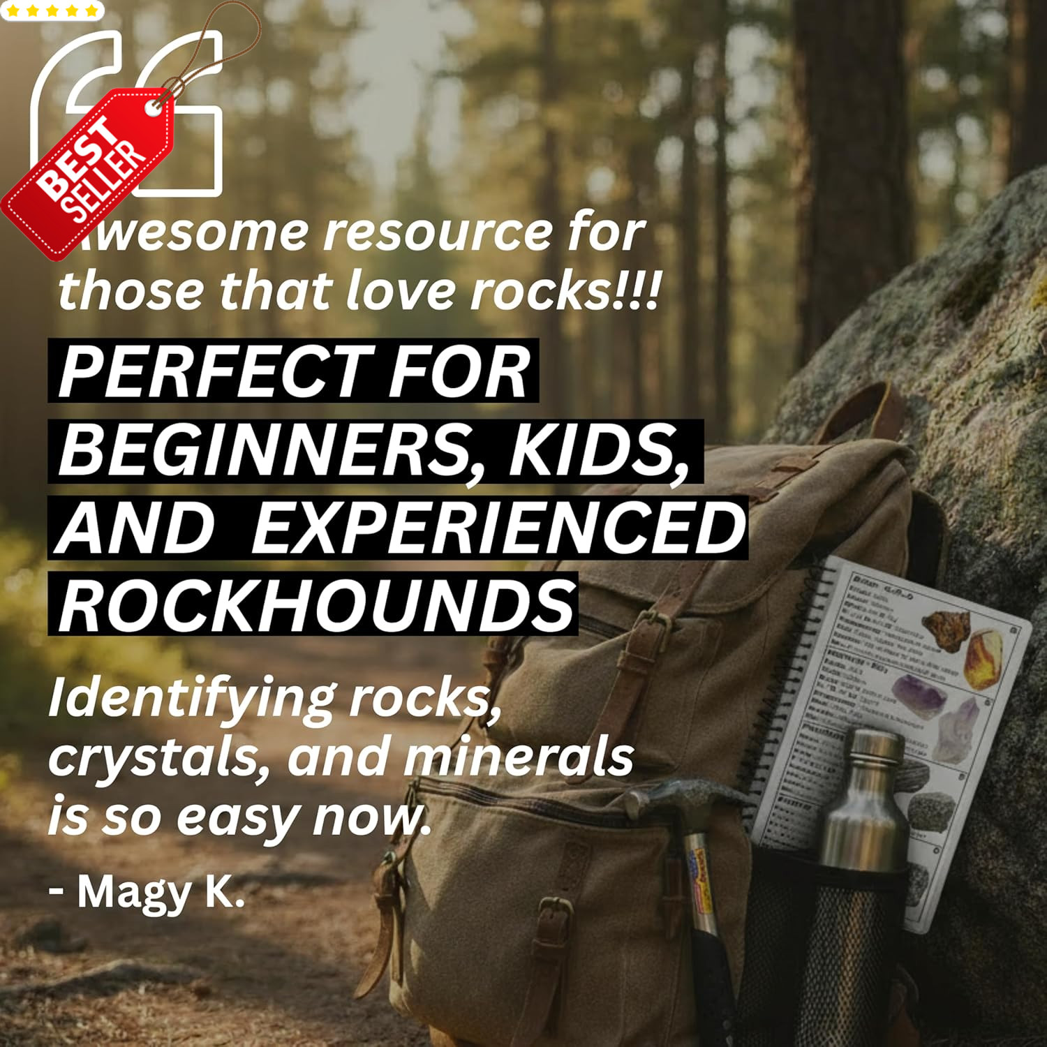 Spiral Rocks Minerals US Field Guide Waterproof Rockhounding Crystals Book – US