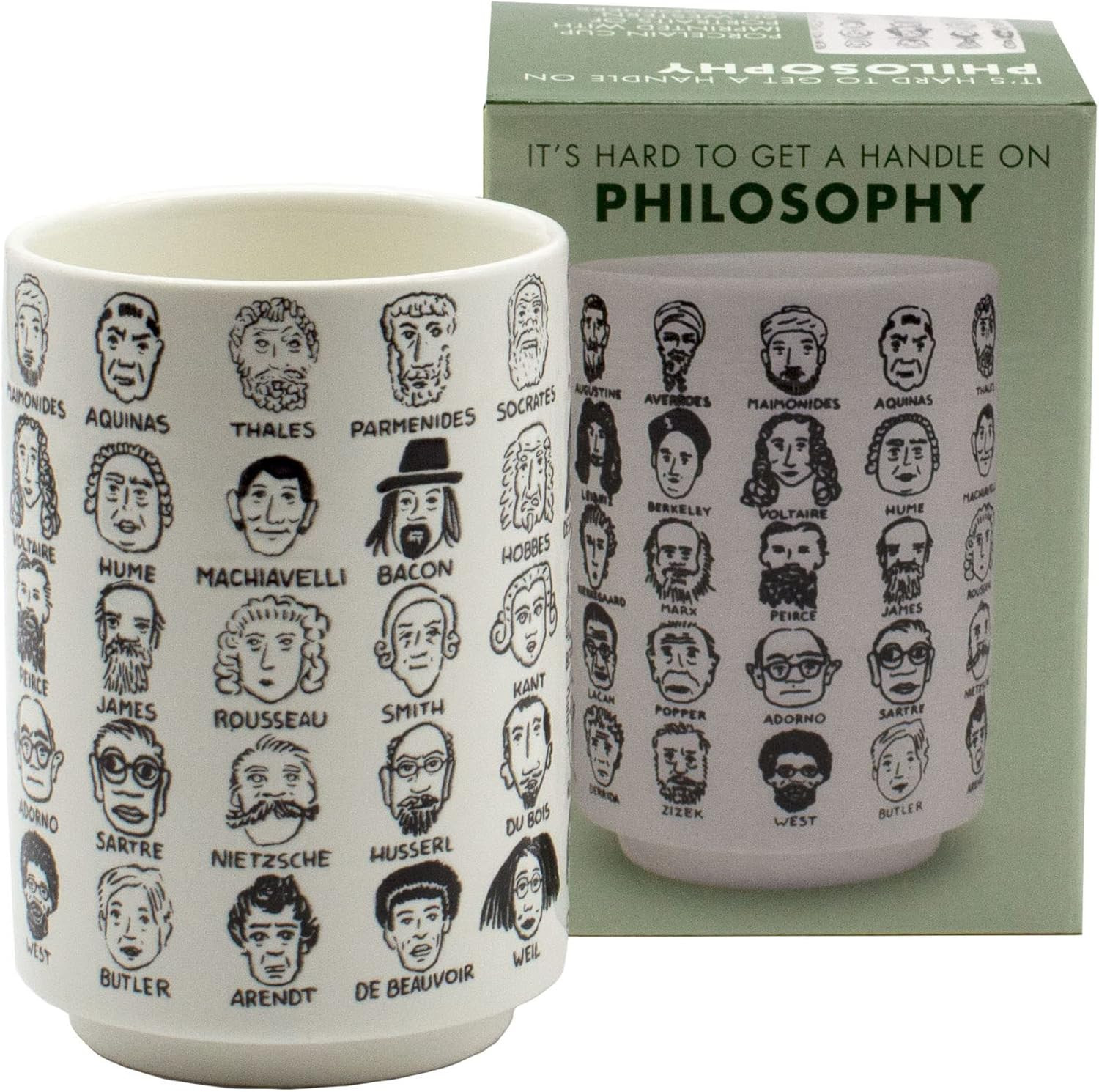 It’S Hard to Get a Handle on Philosophy – Porcelain Handleless Tea Cup Featuring