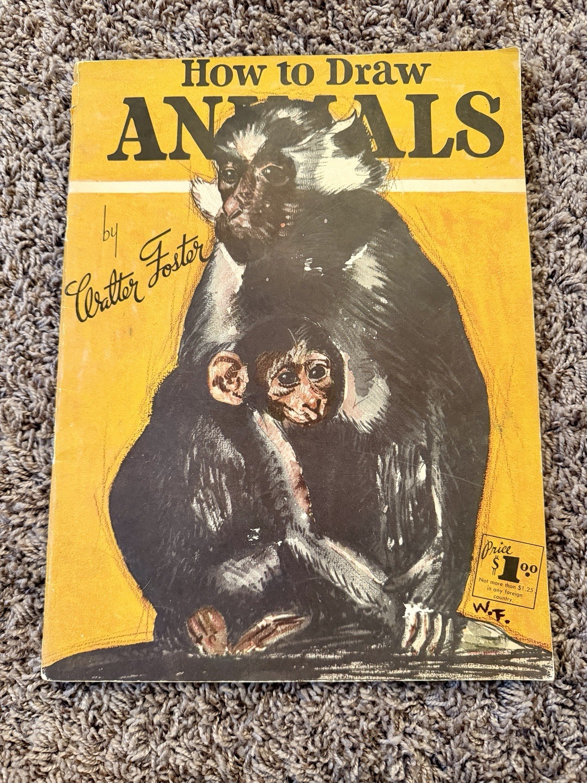 Vintage How to Draw Animals By Walter T Foster Art Instruction Book